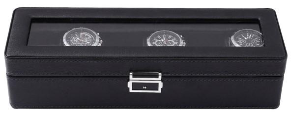 6 klockors klockbox - Lyxmodell i PU läder
