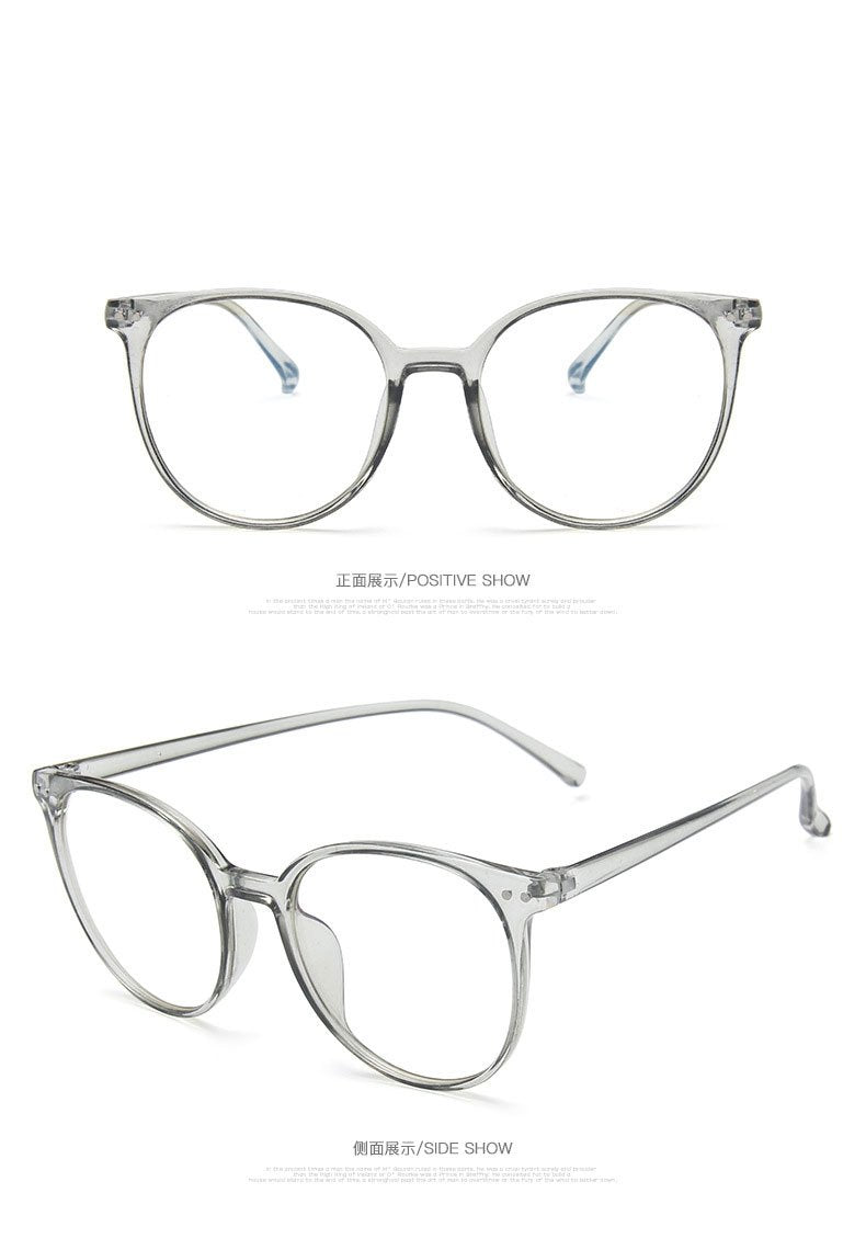 Bluelight Anti blå ljus dator glasögon Runda/Ovala - Grå Transparent