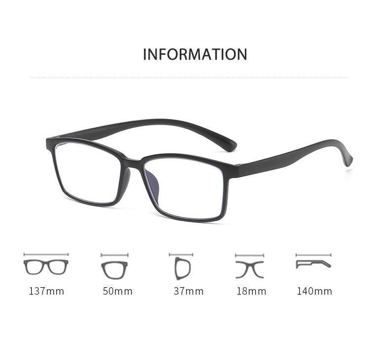 Läsglasögon +1,0 - +3,0 svart fyrkantig båge