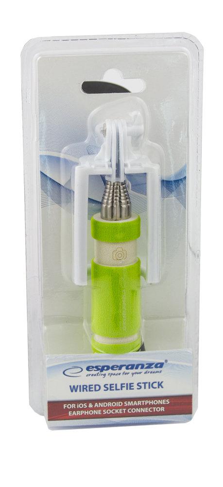 Selfiestick kompakt stilren Avtryckare i handtaget - VIT/GRÖN