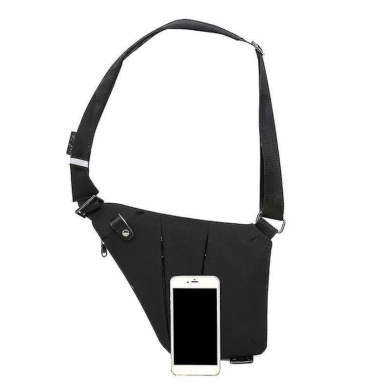 Slingbag / axelväska / bröstväska Höger axel Svart