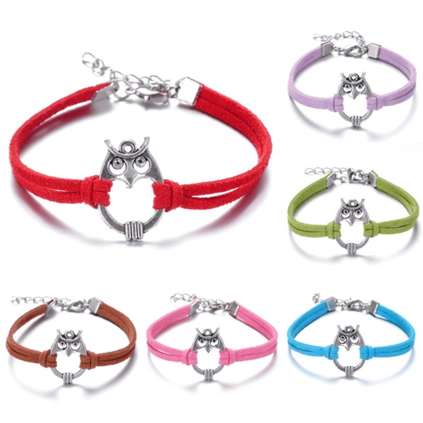 Armband med symbolen "Uggla" i silver - Flera färger