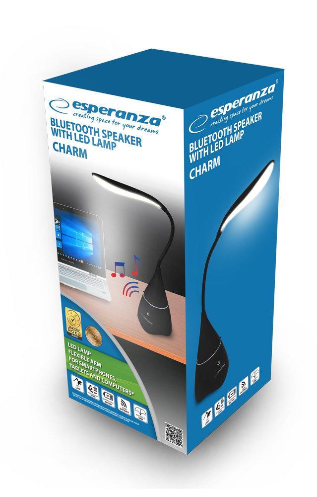 Bluetooth skrivbordslampa med högtalare - Vit eller Svart