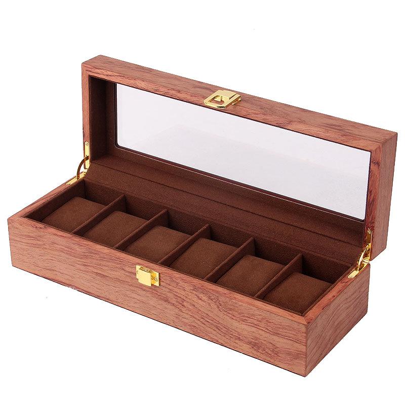 Klockbox 6 klockor Trä - KÖRSBÄR