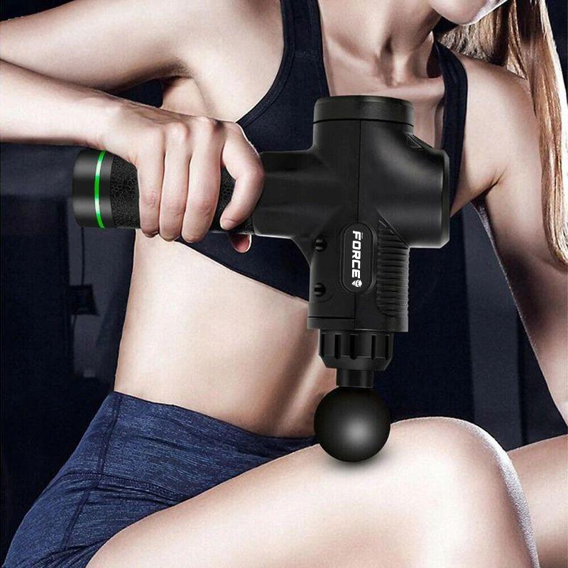 Massagepistol Kraftfull med 10 huvuden och väska - TM-02 Svart