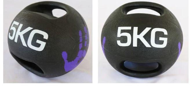 Medicinboll med dubbla handtag 5kg