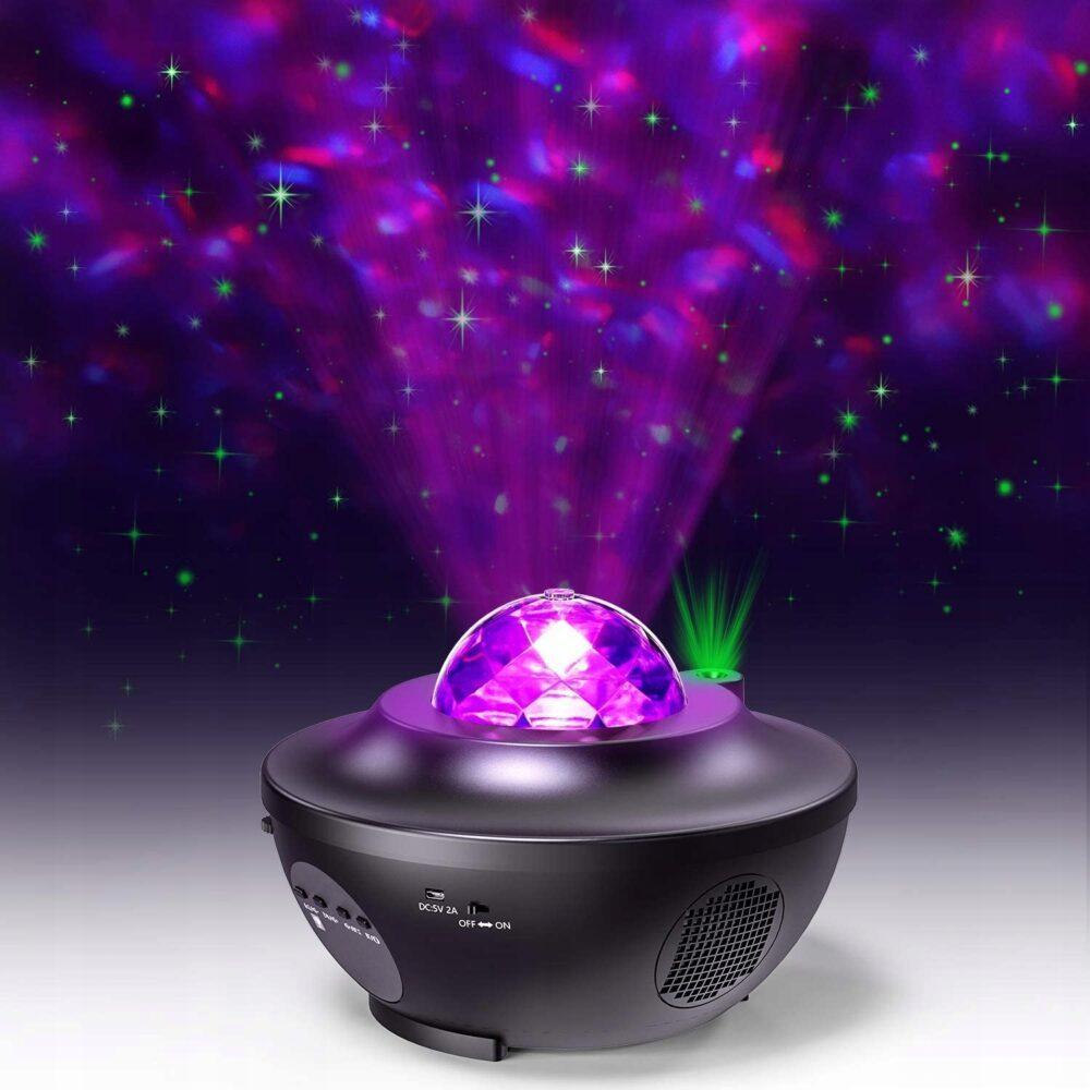 Stjärnprojektorlampa Galaxy med högtalare och fjärrkontroll