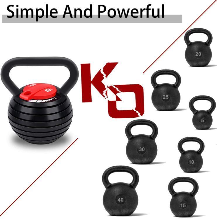 Svart Kettlebell 18kg Justerbar
