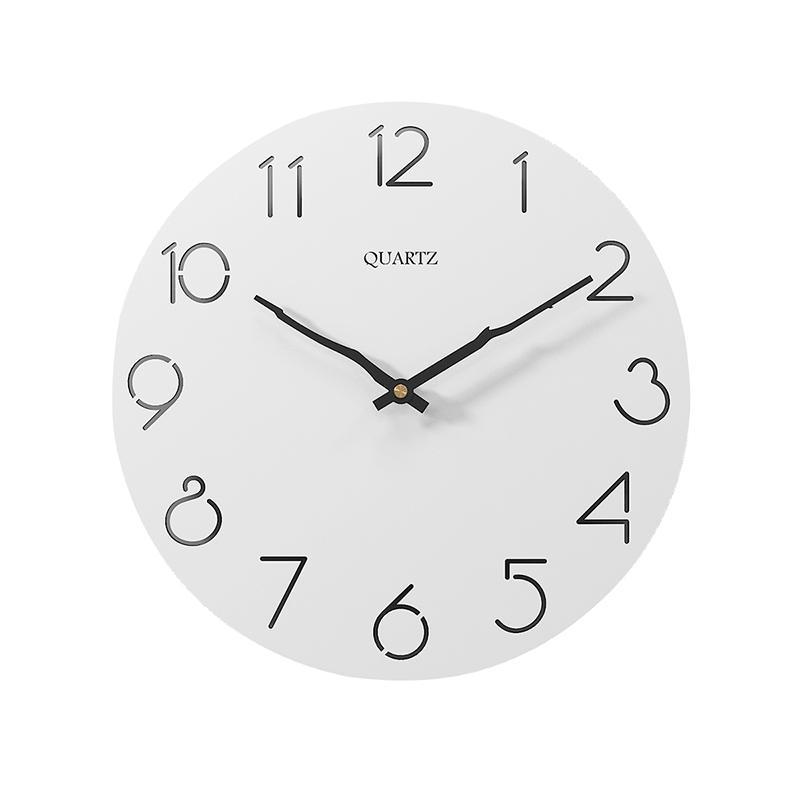 Väggklocka i trä Vit med kvistvisare