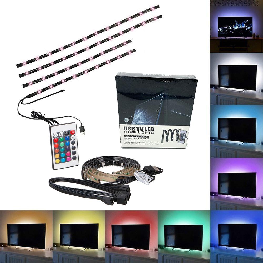 dPlaze DeLuxa LEDkit för TV - 2x60cm + 2x100cm LED strip USB