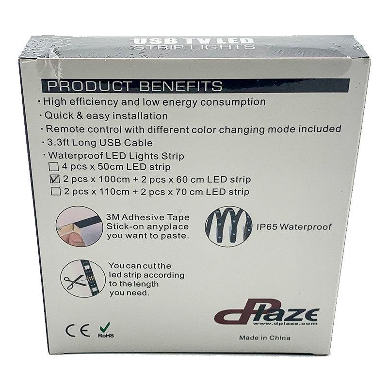 dPlaze DeLuxa LEDkit för TV - 2x60cm + 2x100cm LED strip USB