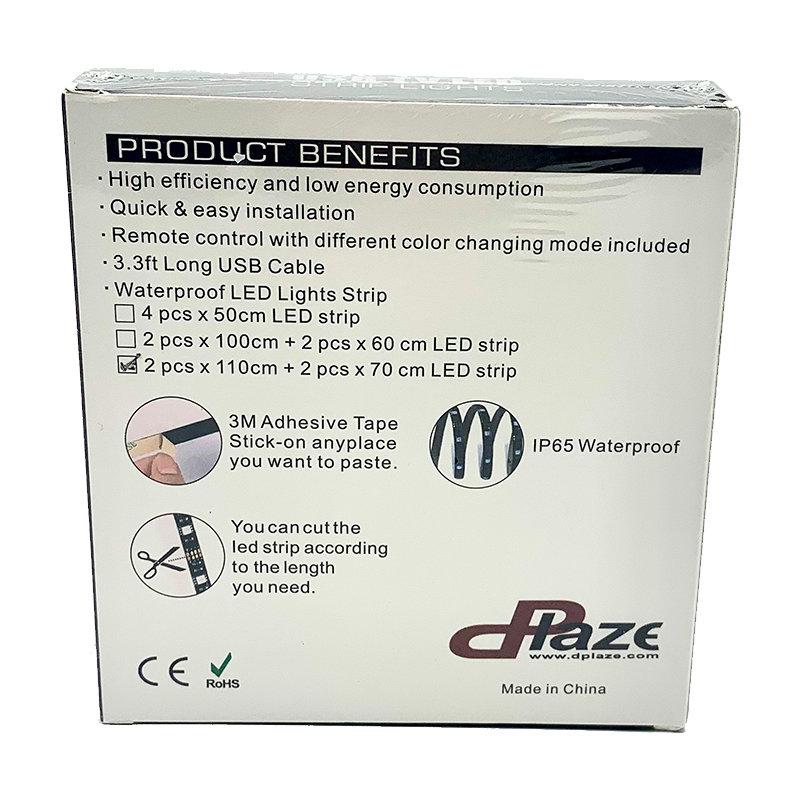 dPlaze DeLuxa LEDkit för TV - 2x70cm + 2x110cm LED strip USB