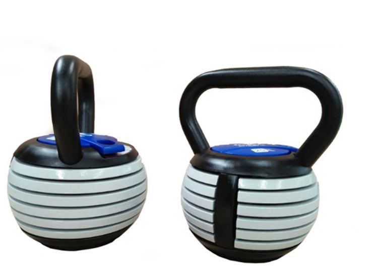 Kettlebell 18kg Justerbar Grå