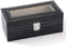 Watchbox Klockbox för 4 st klockor svart med vit söm och fönster