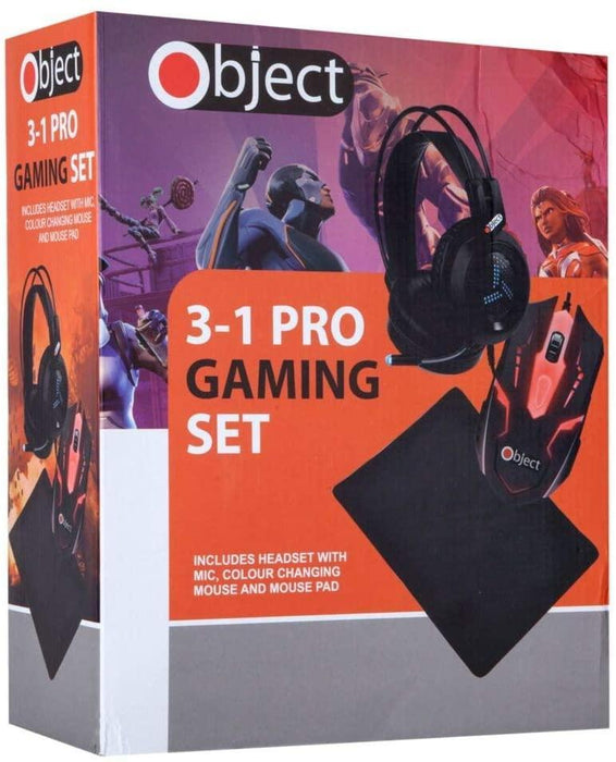 3-in-1 Gaming kit Headset, gamingmus och musmatta
