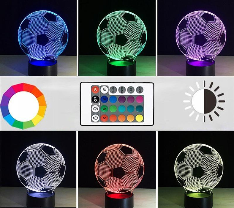 Fotbollslampa 3D med LED-belysning