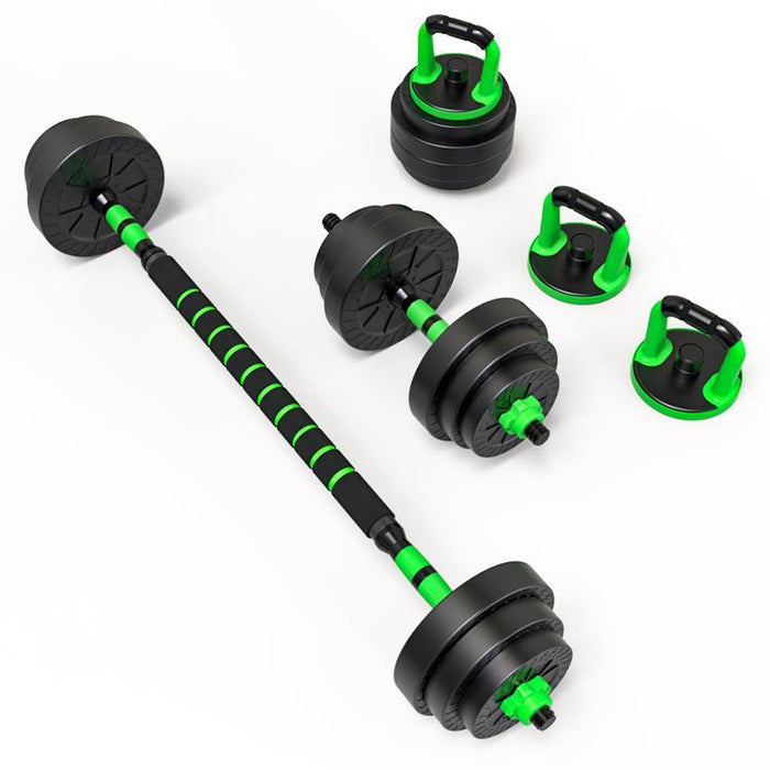 Hantel, Kettlebel och skivstång kit GRÖN 30kg