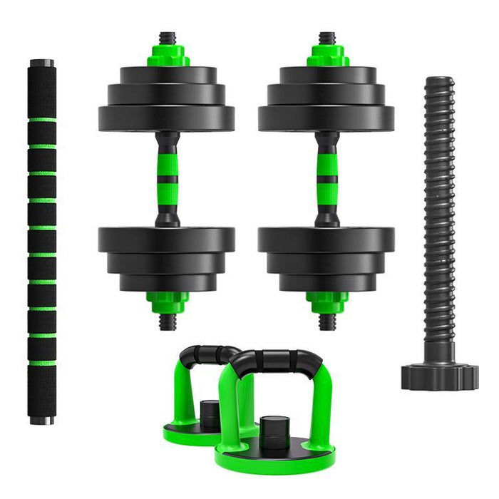 Hantel, Kettlebel och skivstång kit GRÖN 30kg