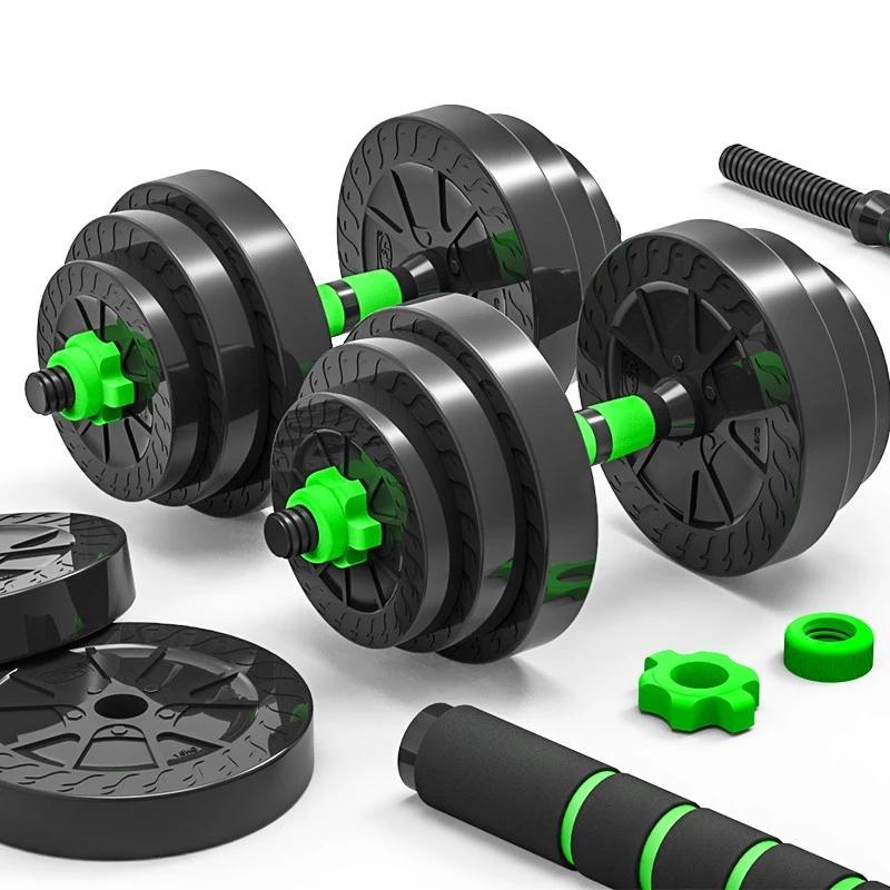 Hantel och skivstång kit 15kg GRÖN