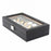 Klockbox 12 klockor - Lyxmodell i svart  carbon med ljusbrun insida