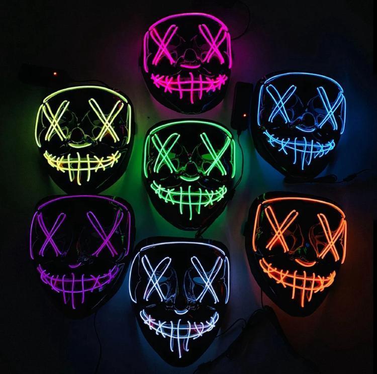 LED Mask 2 pack inkl batterier - halloween