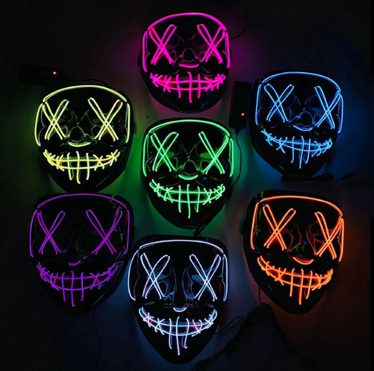 LED Mask 4 pack inkl batterier - Halloween