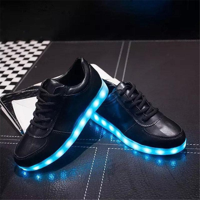 LED skor sneakers Barn/Vuxna, SVARTA - storlek 27-45