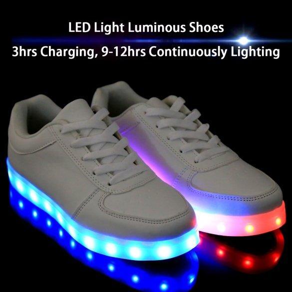 LED skor sneakers Barn/Vuxna, VITA - storlek 27-45