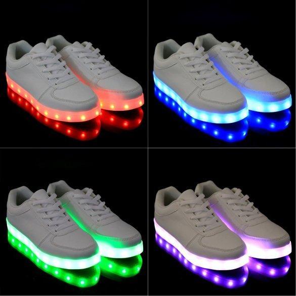 LED skor sneakers Barn/Vuxna, VITA - storlek 27-45