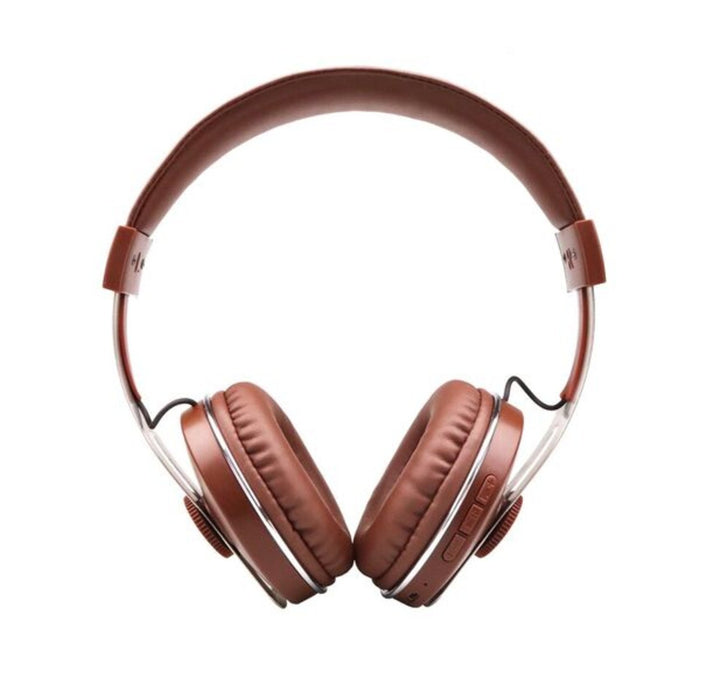 On Ear Bluetooth hörlurar i brunt skinn